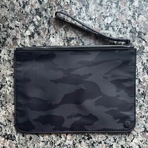 Athleta Black Nylon Camouflage Wristlet